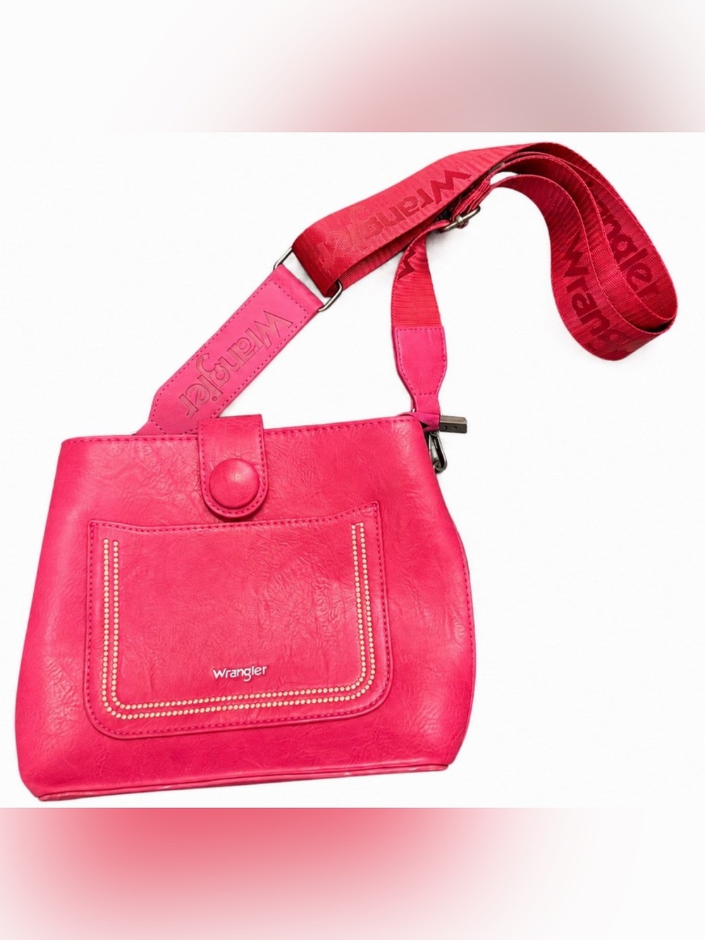 Wrangler Hot Pink Crossbody Bag with Logo Strap